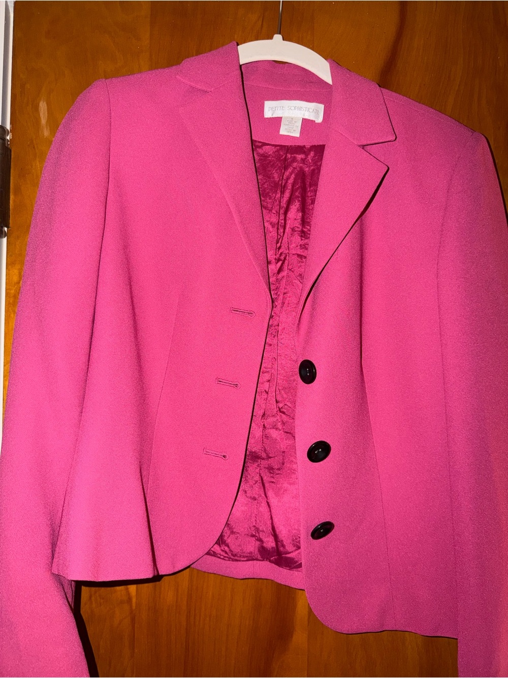Petite Sophisticate Women's Hot Pink Tailored Blazer